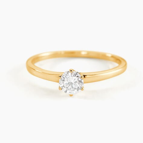 Bague Solitaire Natalia Or Jaune Diamant Synthetique - Bagues solitaires Femme | Histoire d&rsquo;Or