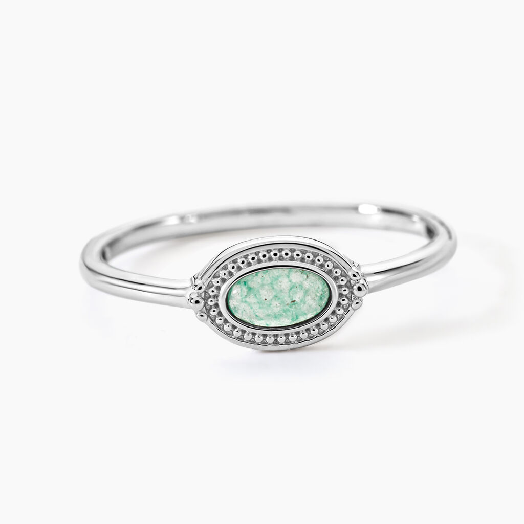 Bague Evasion Argent Blanc Aventurine - Bagues solitaires Femme | Histoire d&rsquo;Or
