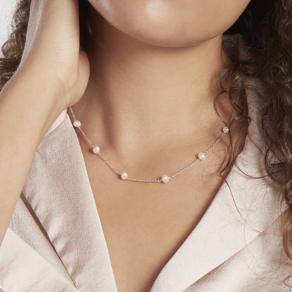 Collier Tanis Argent Perle De Culture - Colliers fantaisie Femme | Histoire d’Or