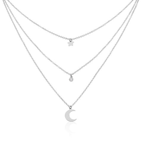 Collier Astre Argent Blanc Oxyde De Zirconium - Colliers fantaisie Femme | Histoire d’Or
