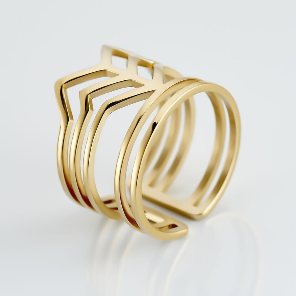 Bague Ajustable Adel Acier Dor&eacute; - Bagues fantaisie Femme | Histoire d&rsquo;Or