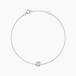 Bracelet Columbine Or Blanc Oxyde De Zirconium Blanc - Bracelets Femme | Histoire d&rsquo;Or
