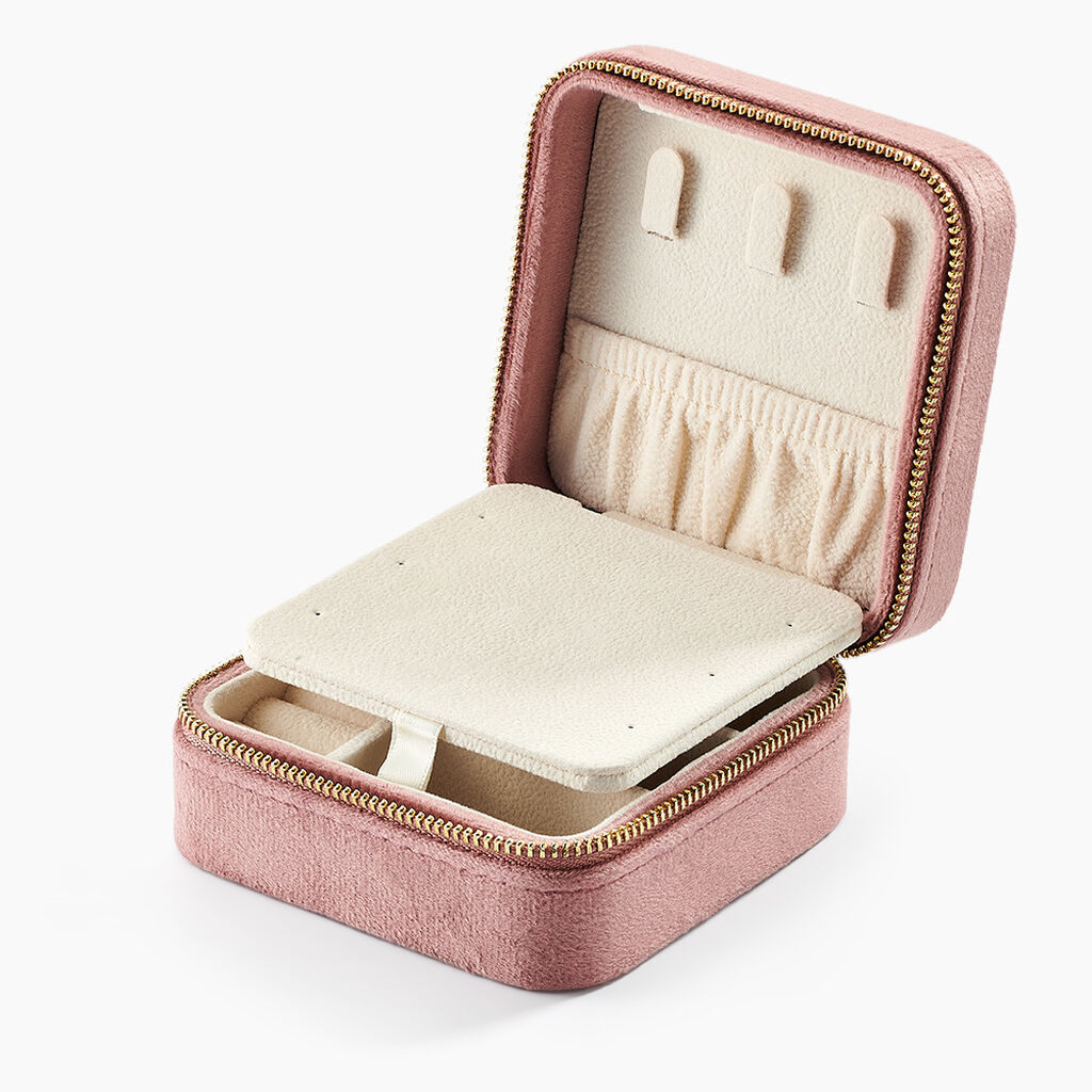 Boite &agrave; Bijou Tissu Rose - Id&eacute;es cadeaux Famille | Histoire d&rsquo;Or
