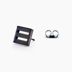 Boucles D'Oreilles Puces Line Acier Noir - Boucles d'oreilles fantaisie Homme | Histoire d&rsquo;Or
