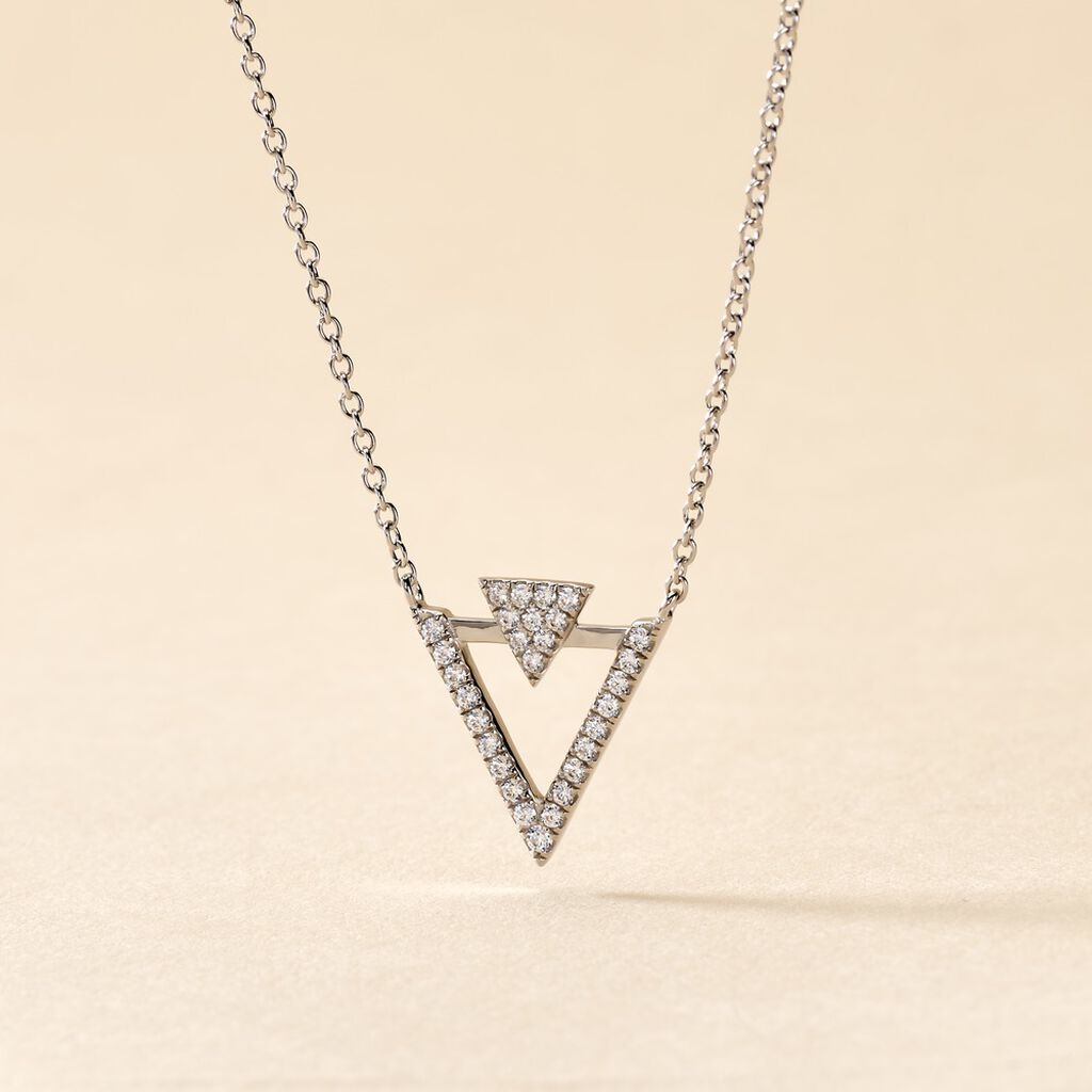 Collier Domnika Argent Blanc Oxyde De Zirconium - Colliers fantaisie Femme | Histoire d&rsquo;Or