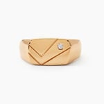 Chevali&egrave;re Plaqu&eacute; Or Jaune Gyorgy Oxyde De Zirconium - Bagues solitaires Homme | Histoire d&rsquo;Or