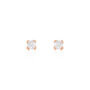 Boucles D'oreilles Puces Doreen Carre Or Rose Oxyde De Zirconium