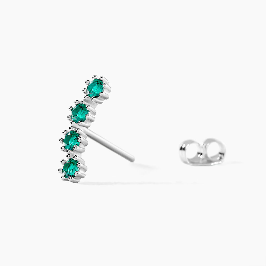 Boucles D'oreilles Puces Karrie Argent Blanc Oxyde De Zirconium - Boucles d'oreilles fantaisie Femme | Histoire d’Or