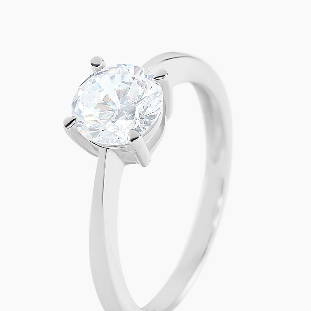 Bague Solitaire Abriel Or Blanc Oxyde De Zirconium - Bagues solitaires Femme | Histoire d&rsquo;Or
