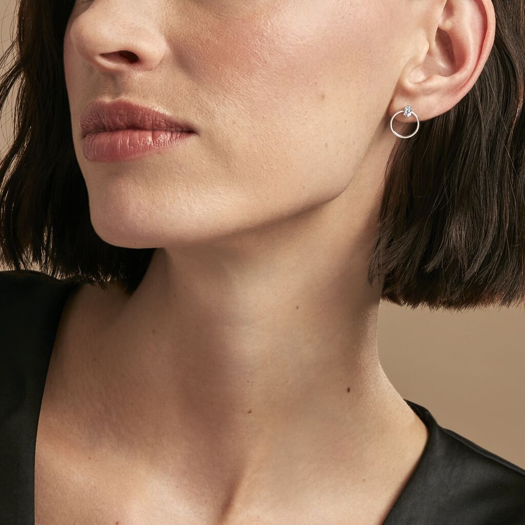 Créoles Kip Or Blanc Topaze - Boucles d'oreilles créoles Femme | Histoire d’Or