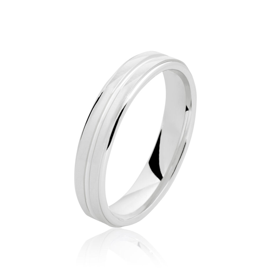 Alliance Shalena Ruban Plat Or Blanc - Alliances Unisex | Histoire d’Or