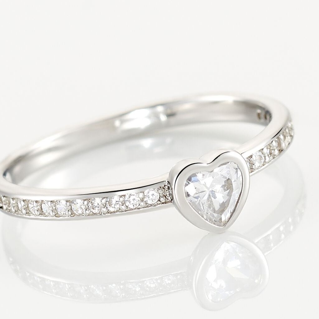Bague Solitaire Mathylda Argent Blanc Oxyde De Zirconium - Bagues solitaires Femme | Histoire d’Or