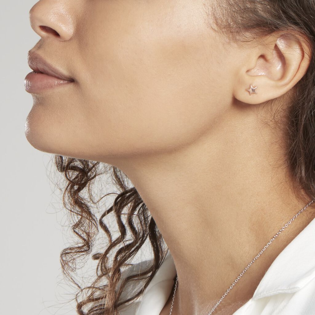 Boucles D'oreilles Puces Or Rose Lison Alphonsine - Clous d'oreilles Enfant | Histoire d’Or