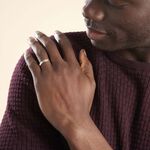 Alliance Inayah Ruban Plat Argent Blanc - Alliances Famille | Histoire d&rsquo;Or