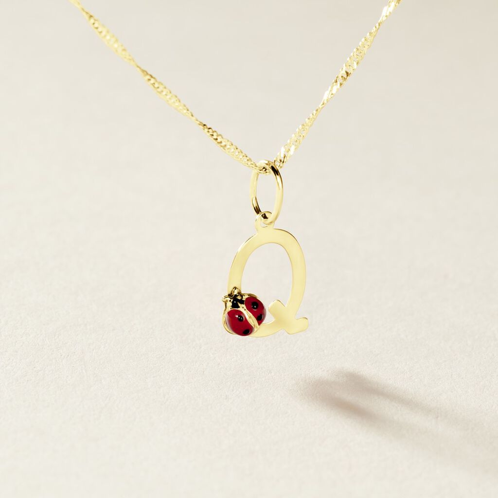 Pendentif Helidie Coccinelle Lettre Or Jaune - Pendentifs Enfant | Histoire d&rsquo;Or