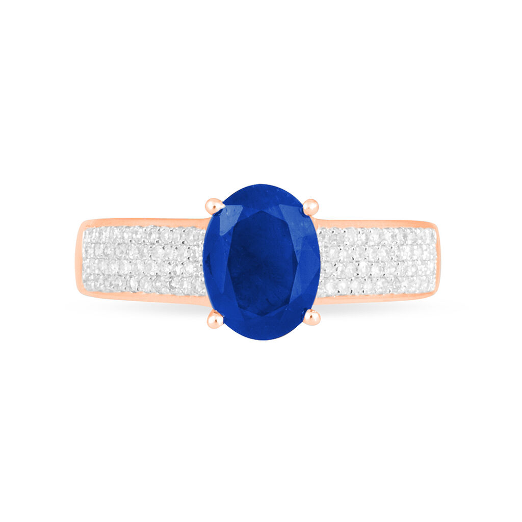 Bague Crista Or Rose Saphir Et Diamant - Bagues solitaires Femme | Histoire d’Or