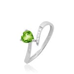 Bague Eva Or Blanc P&eacute;ridot Et Diamant - Bagues solitaires Femme | Histoire d&rsquo;Or