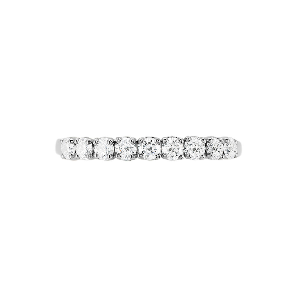 Demi Alliance Hera Platine Blanc Diamant - Alliances Femme | Histoire d’Or
