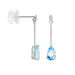 Boucles D'oreilles Pendantes Goutte Or Blanc Topaze - Boucles d'oreilles pendantes Femme | Histoire d’Or