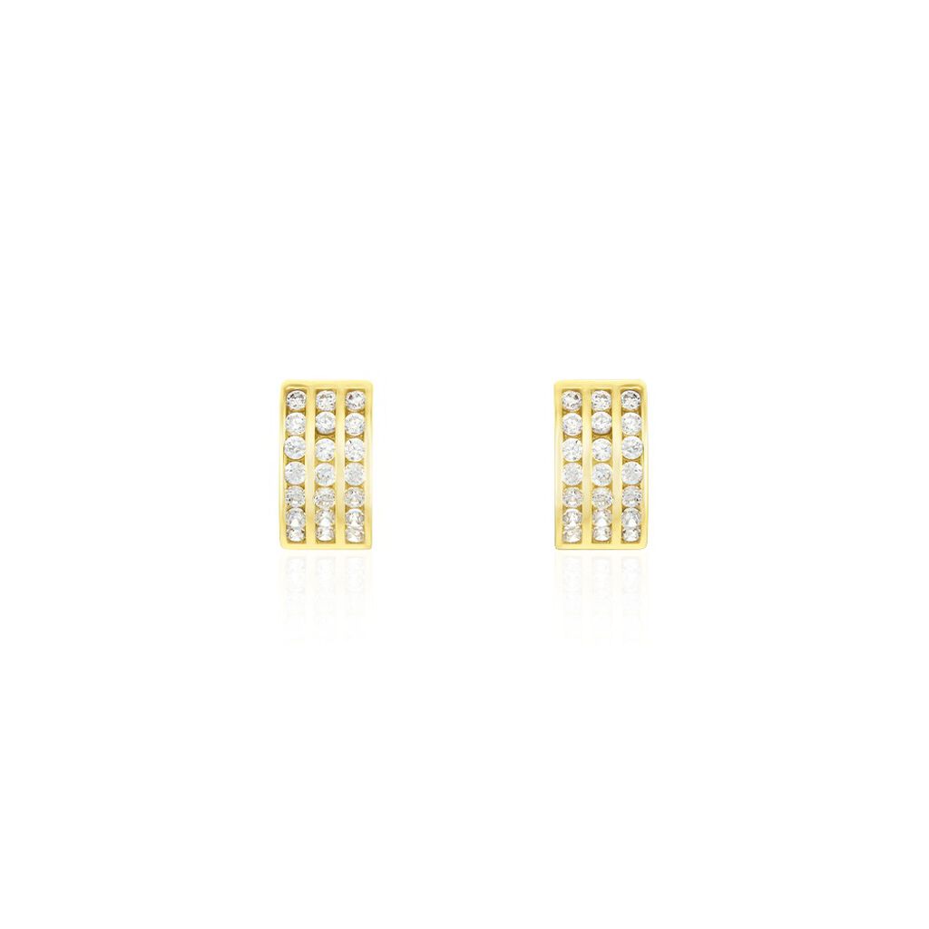 Demi Créoles Or Jaune Jacobea Oxyde De Zirconium - Boucles d'oreilles créoles Femme | Histoire d’Or