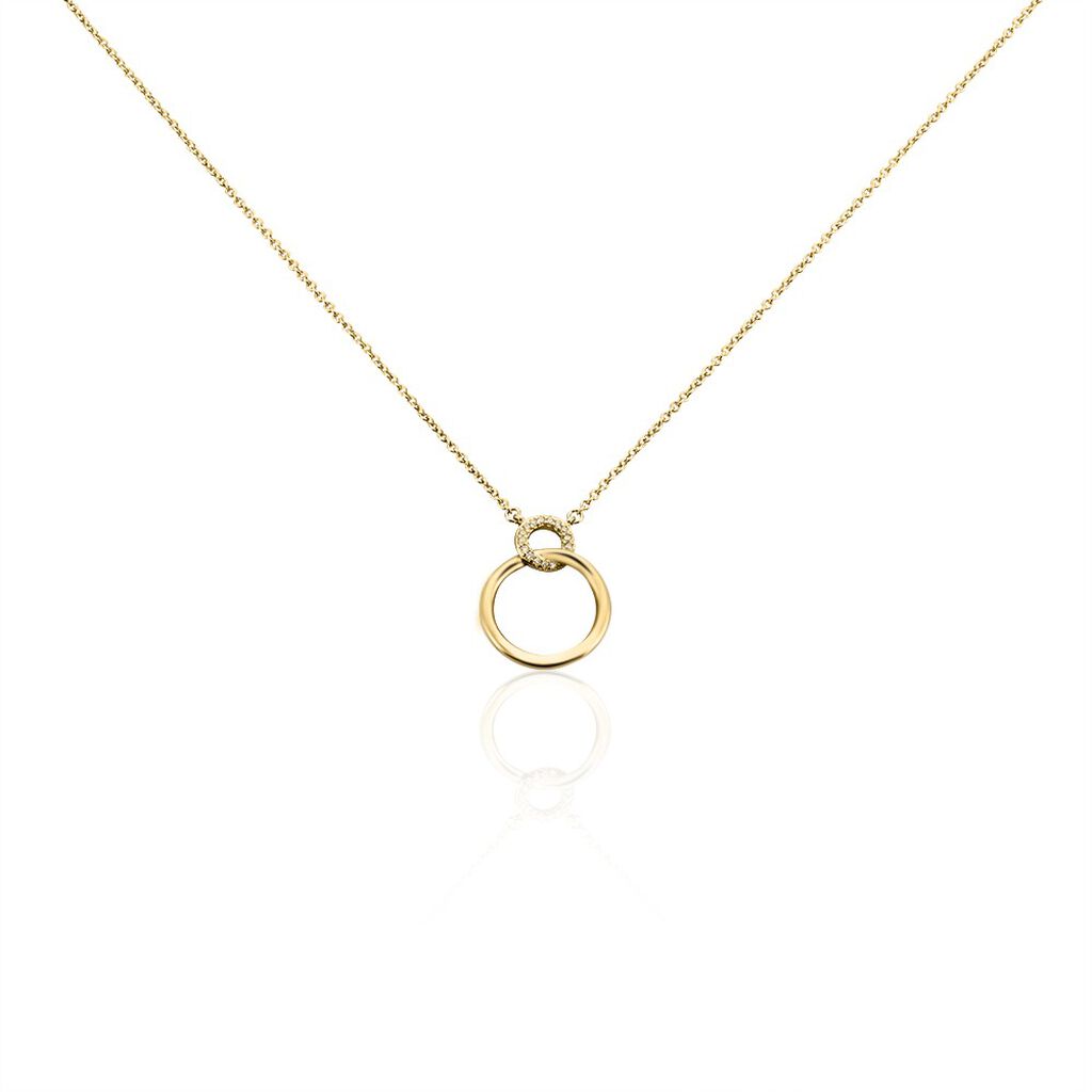 Collier Essia Plaque Or Jaune Oxyde De Zirconium - Colliers fantaisie Femme | Histoire d&rsquo;Or