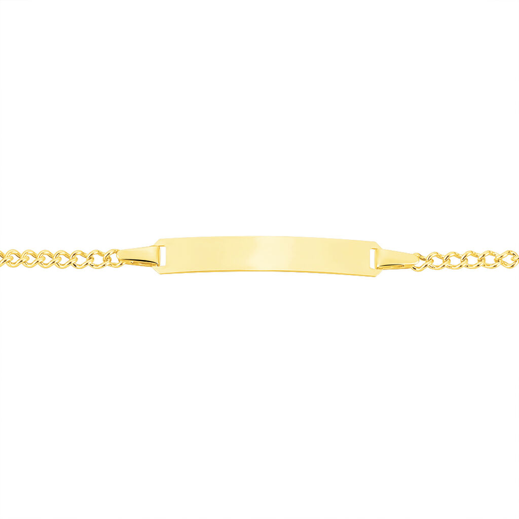 Bracelet Identit&eacute; Etheline Maille Gourmette Or Jaune - Bracelets Communion Enfant | Histoire d&rsquo;Or