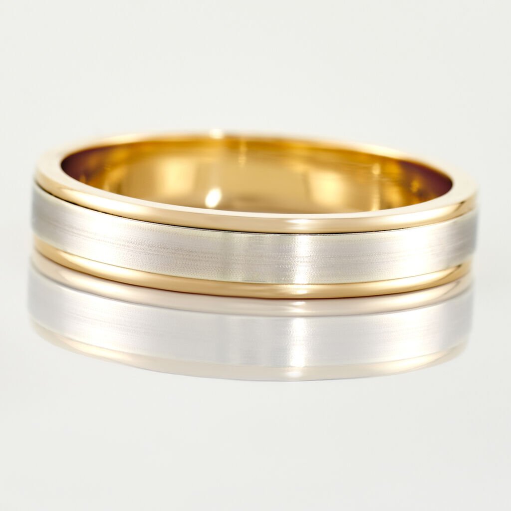Alliance Markei Ruban Plat Or Bicolore - Alliances Unisex | Histoire d&rsquo;Or