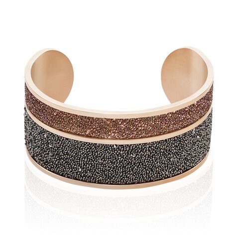 Bracelet Manchette Ouvert Acier Rose Carron - Bracelets manchettes Femme | Histoire d’Or