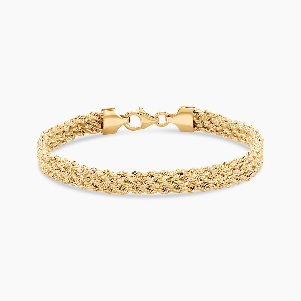 Bracelet Cordelia Maille Corde 3 Rangs Or Jaune - Bracelets cha&icirc;ne Femme | Histoire d&rsquo;Or