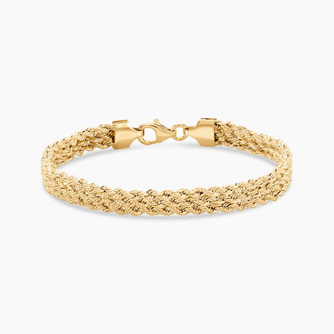 Bracelet Cordelia Maille Corde 3 Rangs Or Jaune - Bracelets cha&icirc;ne Femme | Histoire d&rsquo;Or