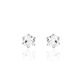 Boucles D'oreilles Puces Kylianna Argent Blanc Oxyde De Zirconium - Boucles d'oreilles fantaisie Femme | Histoire d’Or