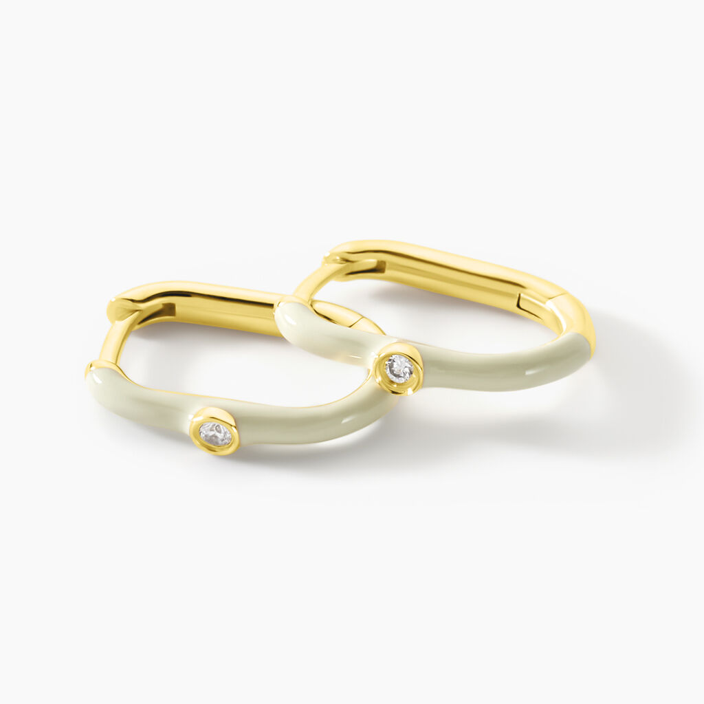 Créoles Infini Pop Argent Jaune Oxyde De Zirconium - Boucles d'oreilles créoles Femme | Histoire d’Or
