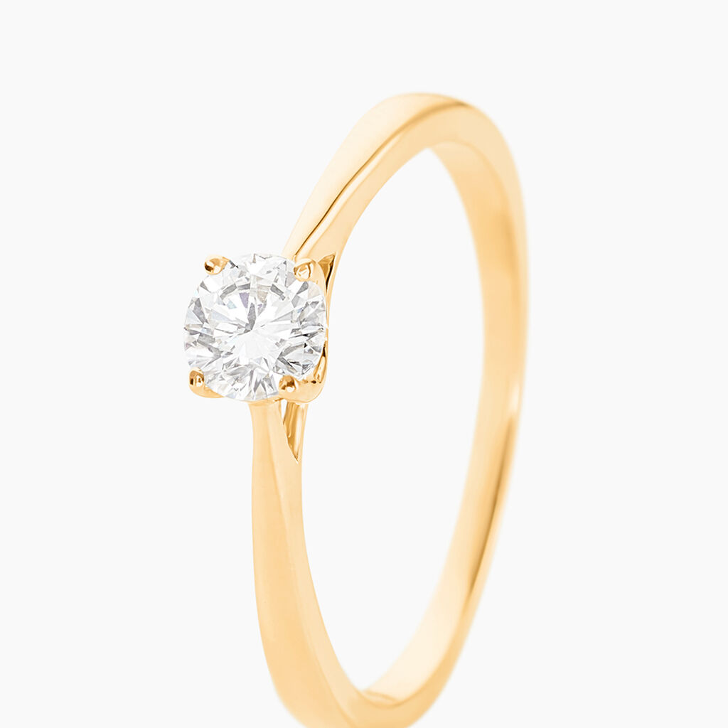 Bague Solitaire Fiona Or Jaune Diamant Synthetique - Bagues solitaires Femme | Histoire d&rsquo;Or