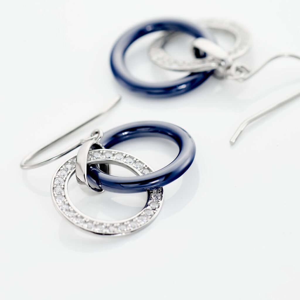 Boucles D'oreilles Pendantes Grizzel Argent Blanc Céramique Oxyde - Boucles d'oreilles fantaisie Femme | Histoire d’Or