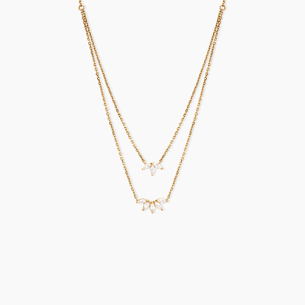 Collier Waouh Plaqu&eacute; Or Jaune Oxyde De Zirconium - Colliers Femme | Histoire d&rsquo;Or