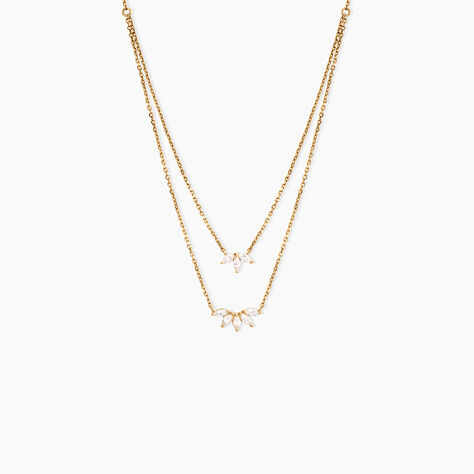 Collier Waouh Plaqu&eacute; Or Jaune Oxyde De Zirconium - Colliers Femme | Histoire d&rsquo;Or