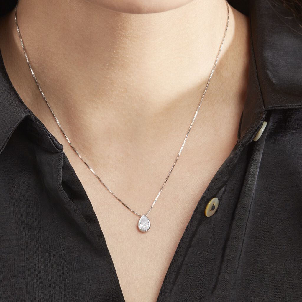Collier Cherice Argent Blanc Oxyde De Zirconium - Colliers fantaisie Femme | Histoire d’Or