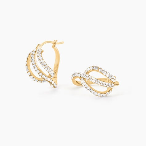 Créoles Hewie Or Jaune Strass - Boucles d'oreilles créoles Femme | Histoire d’Or