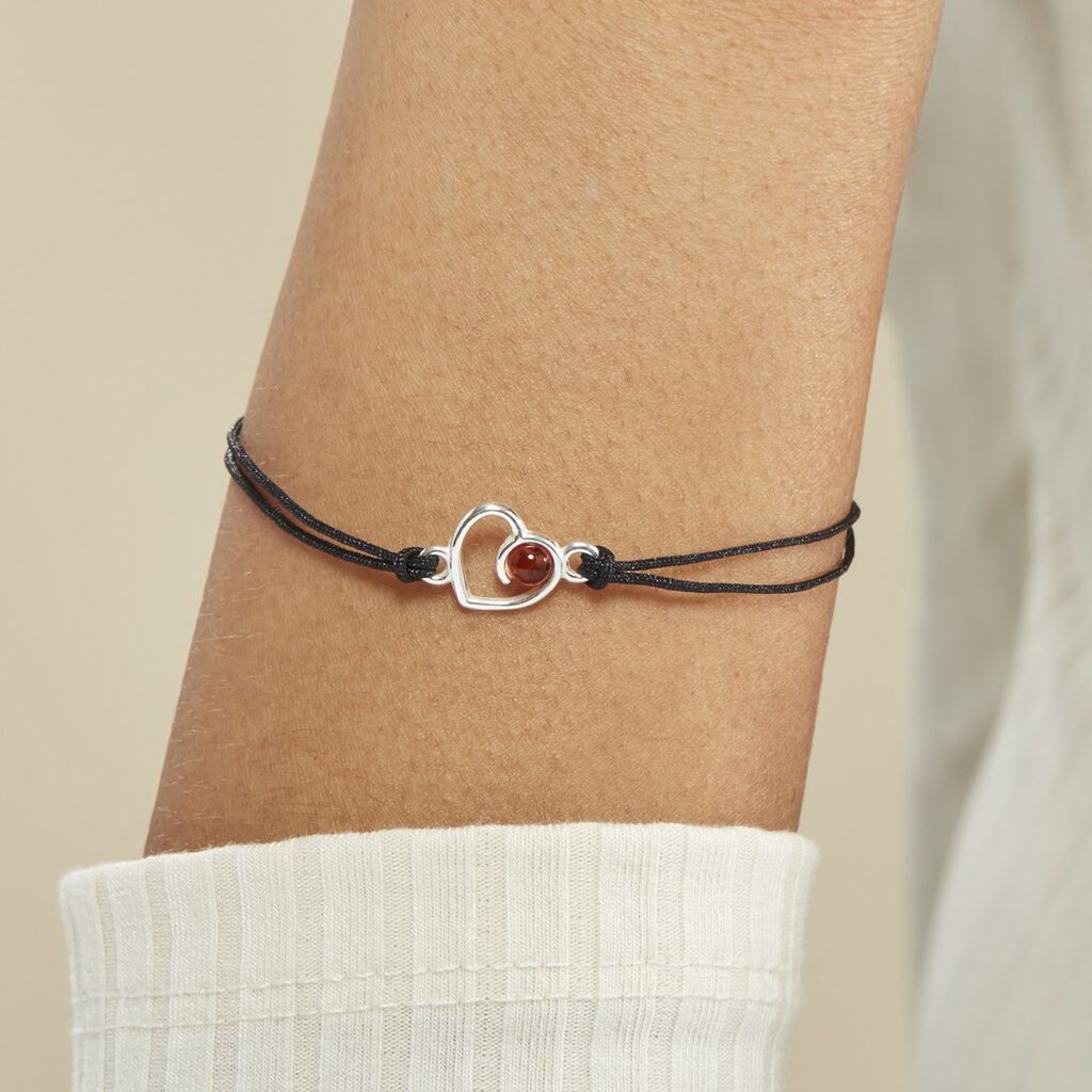 Bracelet Argent Blanc Mialy Ambre - Bracelets Coeur Femme | Histoire d’Or
