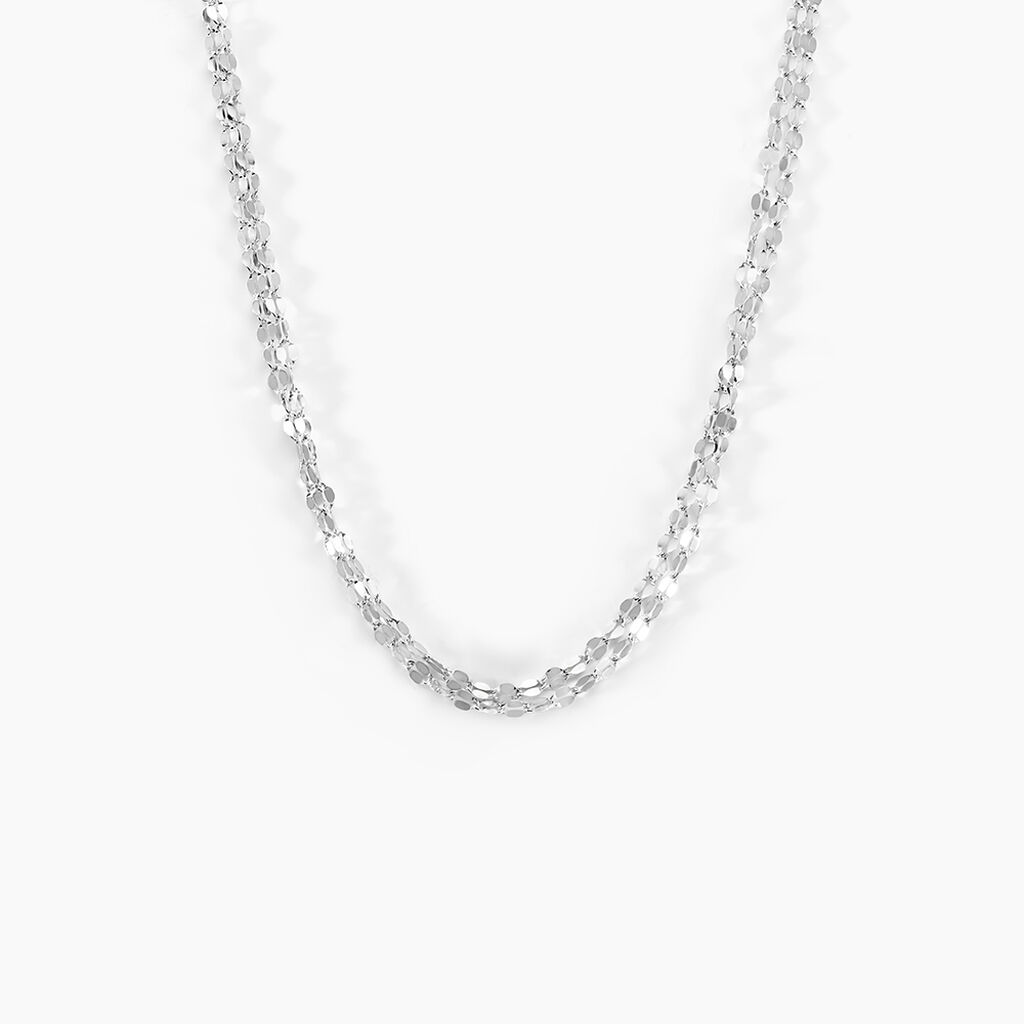Collier Adelaide Argent Blanc - Colliers doubles et triples cha&icirc;nes Femme | Histoire d&rsquo;Or