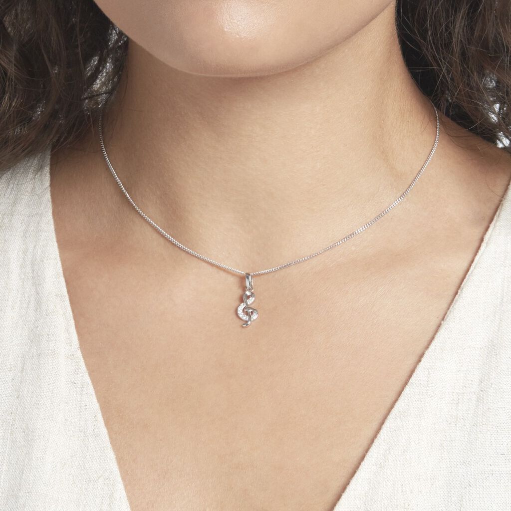 Pendentif Amelot Argent Blanc Oxyde De Zirconium - Pendentifs Femme | Histoire d’Or