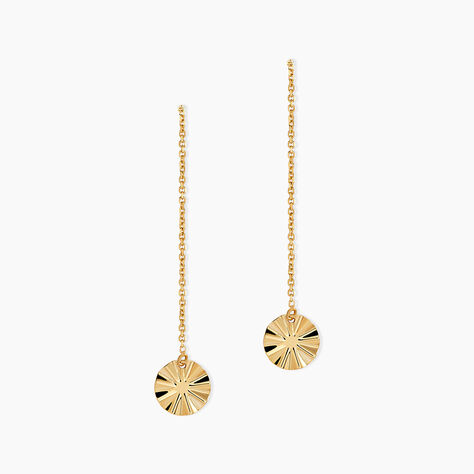 Boucles D'oreilles Pendantes Eclats Solaires Or Jaune - Boucles d'oreilles pendantes Femme | Histoire d’Or