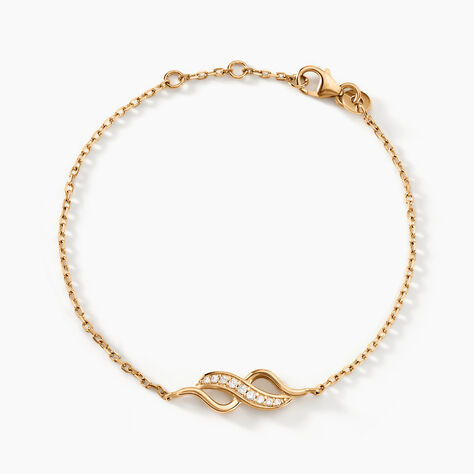 Bracelet Ishaae Plaqu&eacute; Or Jaune Oxyde De Zirconium - Bracelets Femme | Histoire d&rsquo;Or