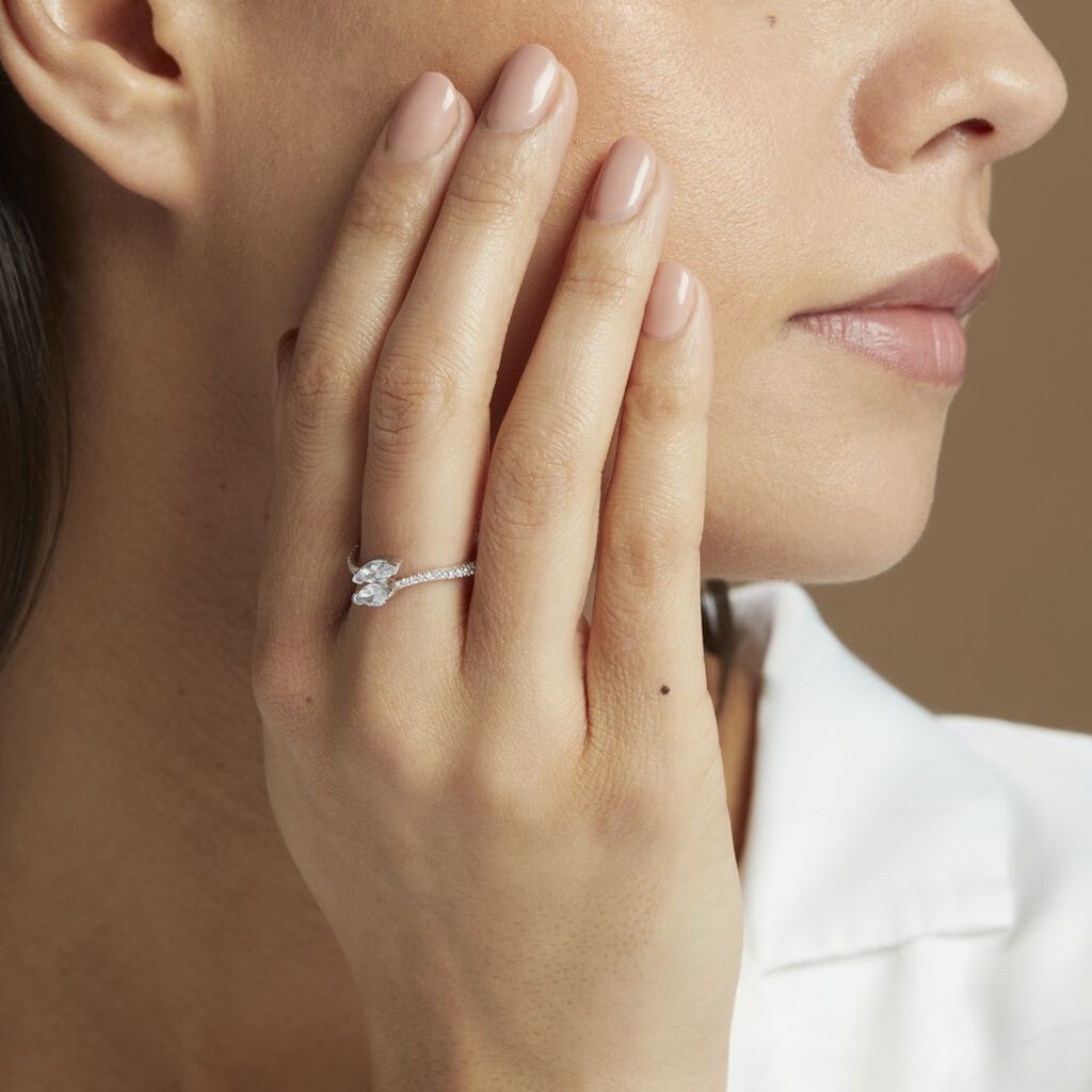 Bague Nevarte Argent Blanc Oxyde De Zirconium - Bagues avec pierre Femme | Histoire d’Or