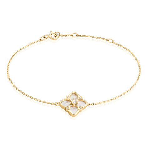 Bracelet Cassian Plaque Or Doré Nacre Oxyde De Zirconium - Bracelets Femme | Histoire d’Or