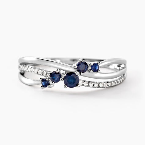 Bague Amarylis Or Blanc Saphir Diamant - Bagues avec pierre Femme | Histoire d’Or