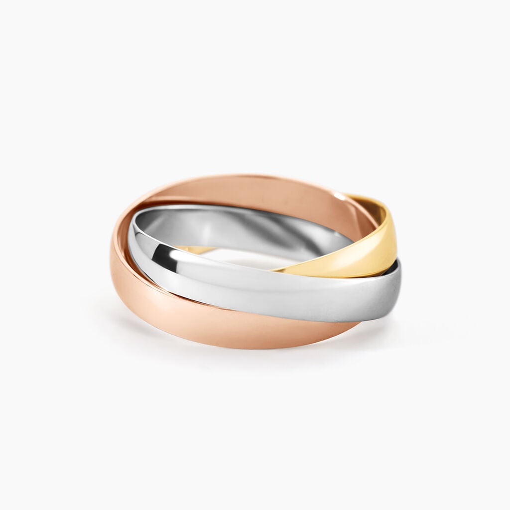 Alliance Entrelacee Ruban Plat Or Tricolore - Alliances 18 carats Unisex | Histoire d&rsquo;Or