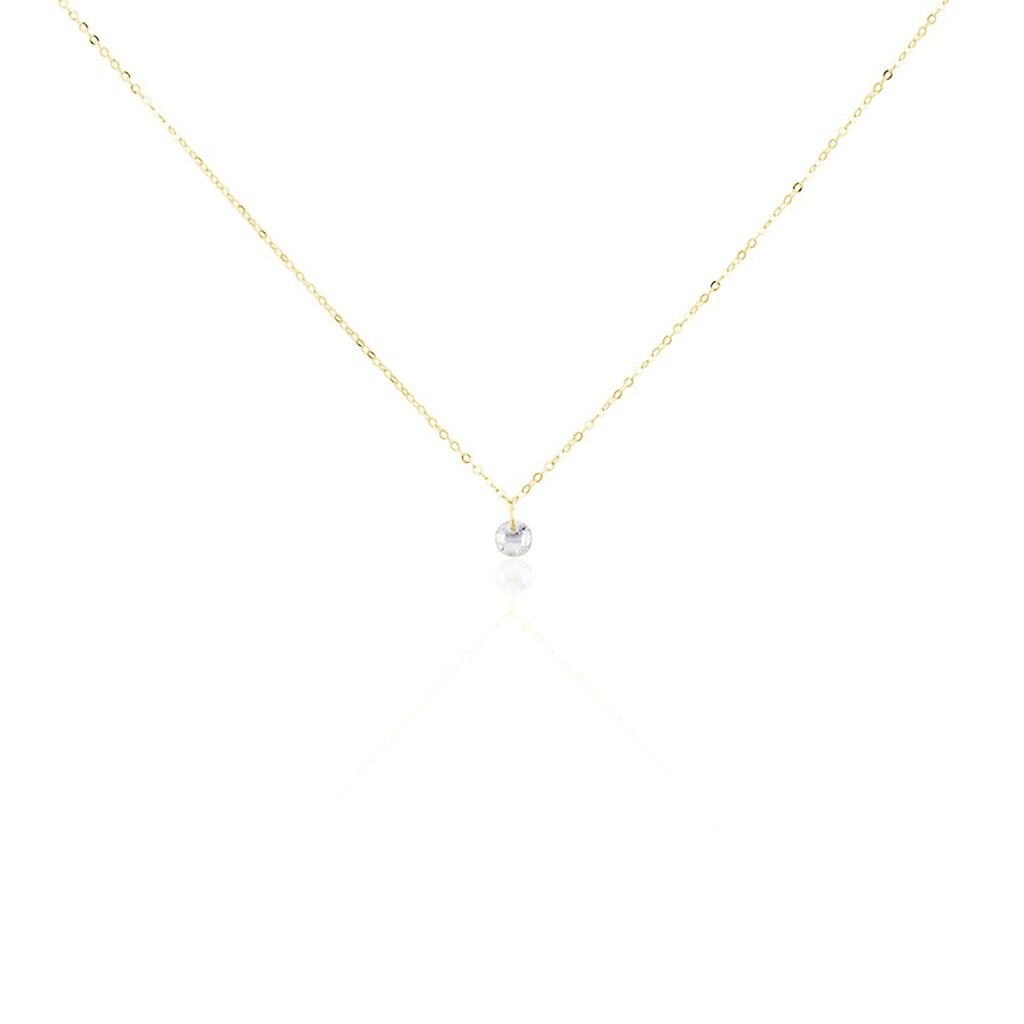 Collier Or Jaune Emilee Oxyde De Zirconium
