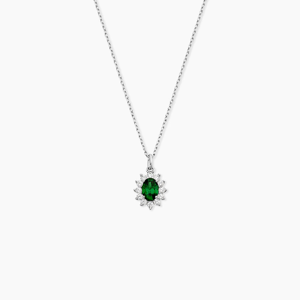 Collier Perez Argent Blanc Oxyde De Zirconium - Colliers fantaisie Femme | Histoire d&rsquo;Or