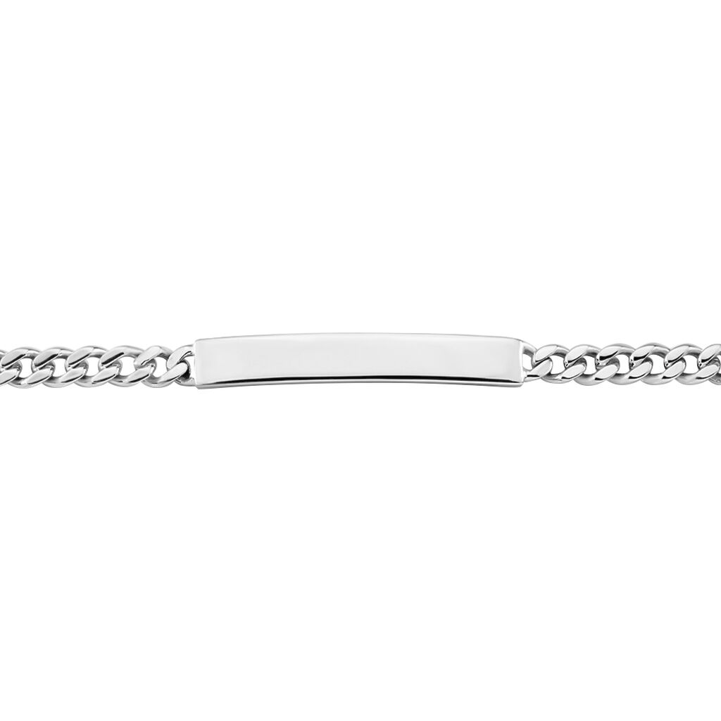 Bracelet Identit&eacute; Argent Blanc Casper - Gourmettes Homme | Histoire d&rsquo;Or